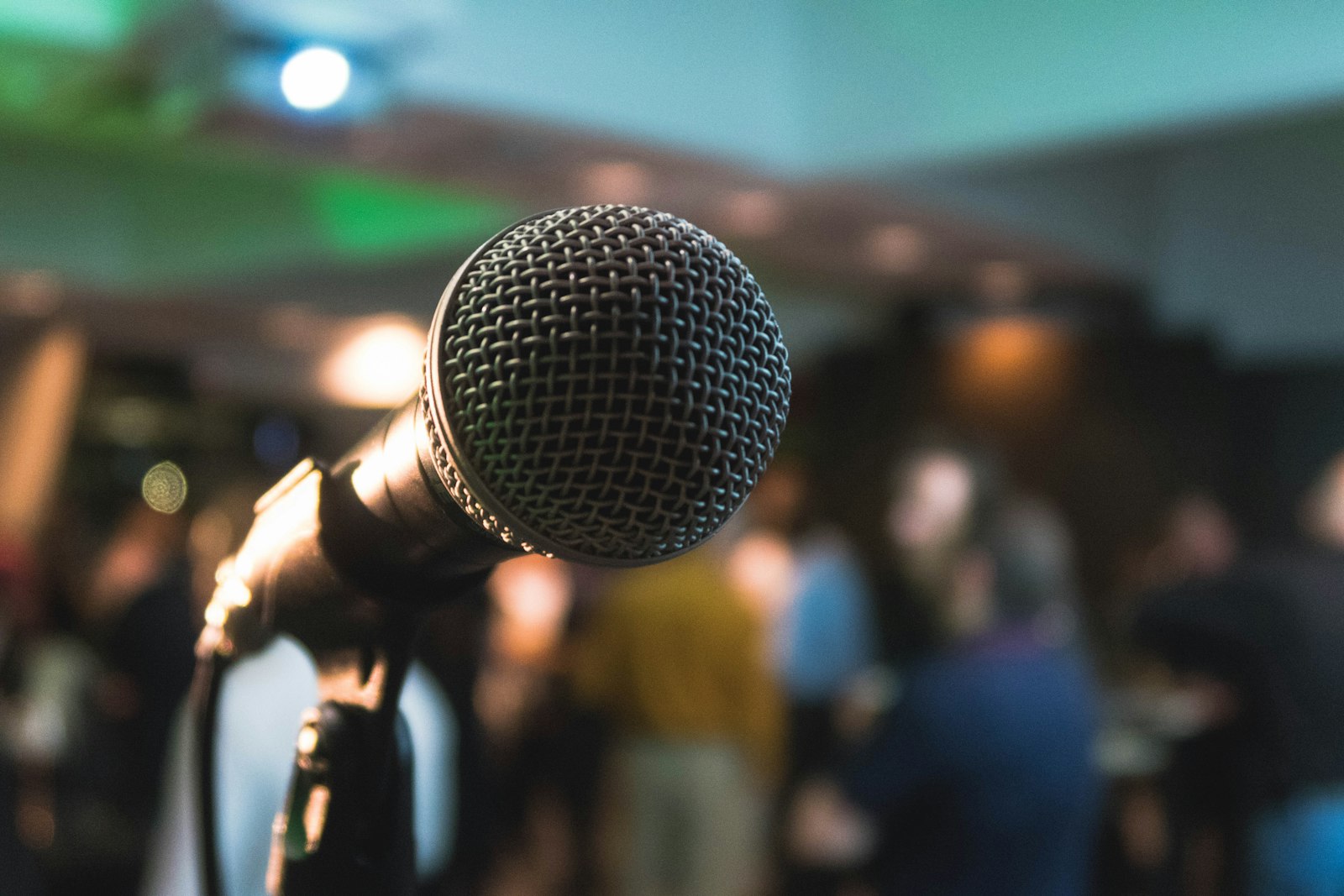 Conference stage with lighting